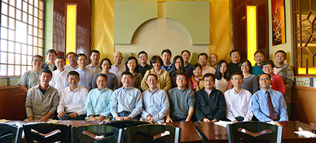 汪俊博士（1排左4），梁贵柏博士（1排左1），孙勇奎院士（1排左2），李才博士（1排中），王建锋博士（1排右1），刘建博士（1排右4），杨立虎博士（2排左1），蔡天权博士（2排左2），刘雯颖博士（2排右3）等专家合影留念